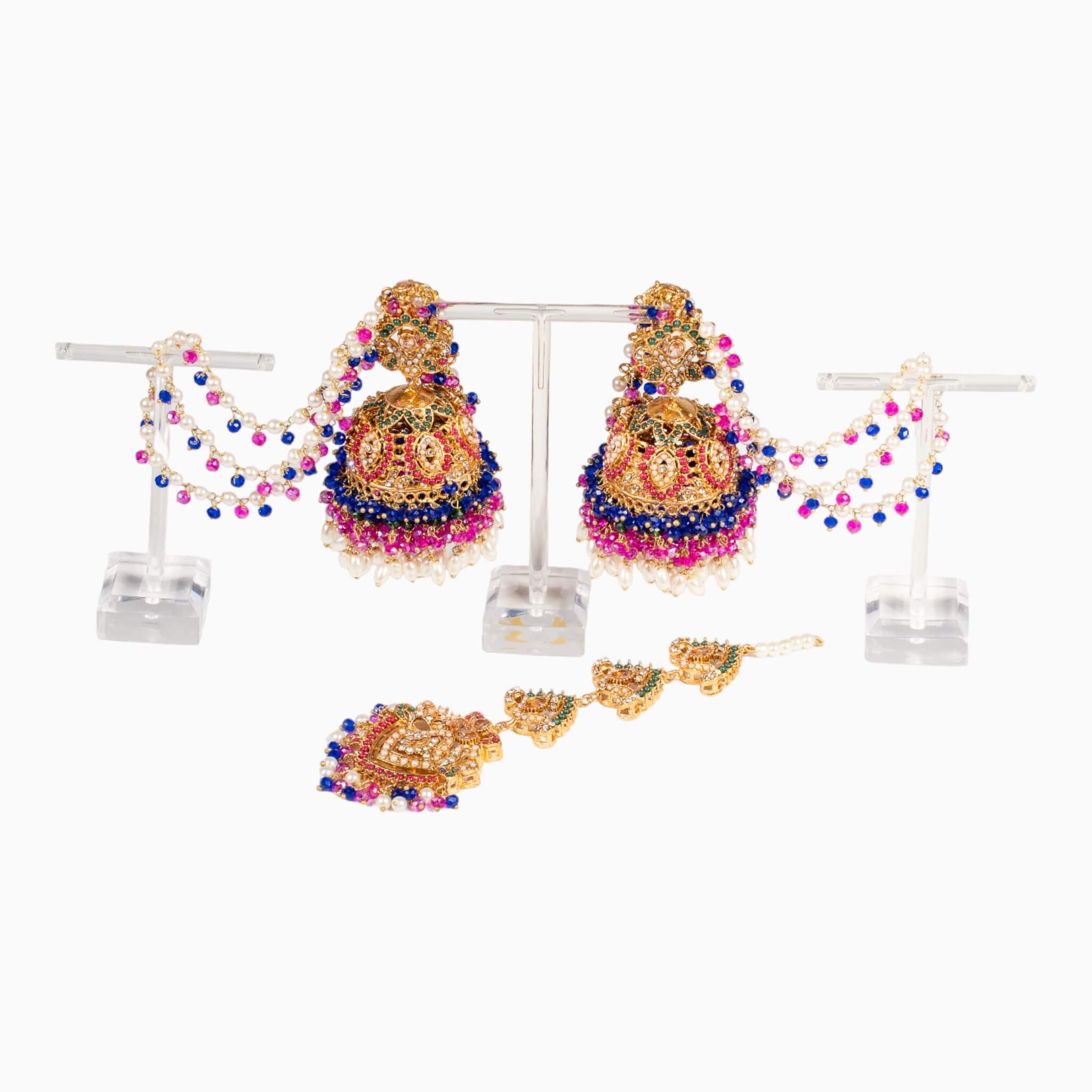 Veer Jhumka Earrings and Tikka Set
