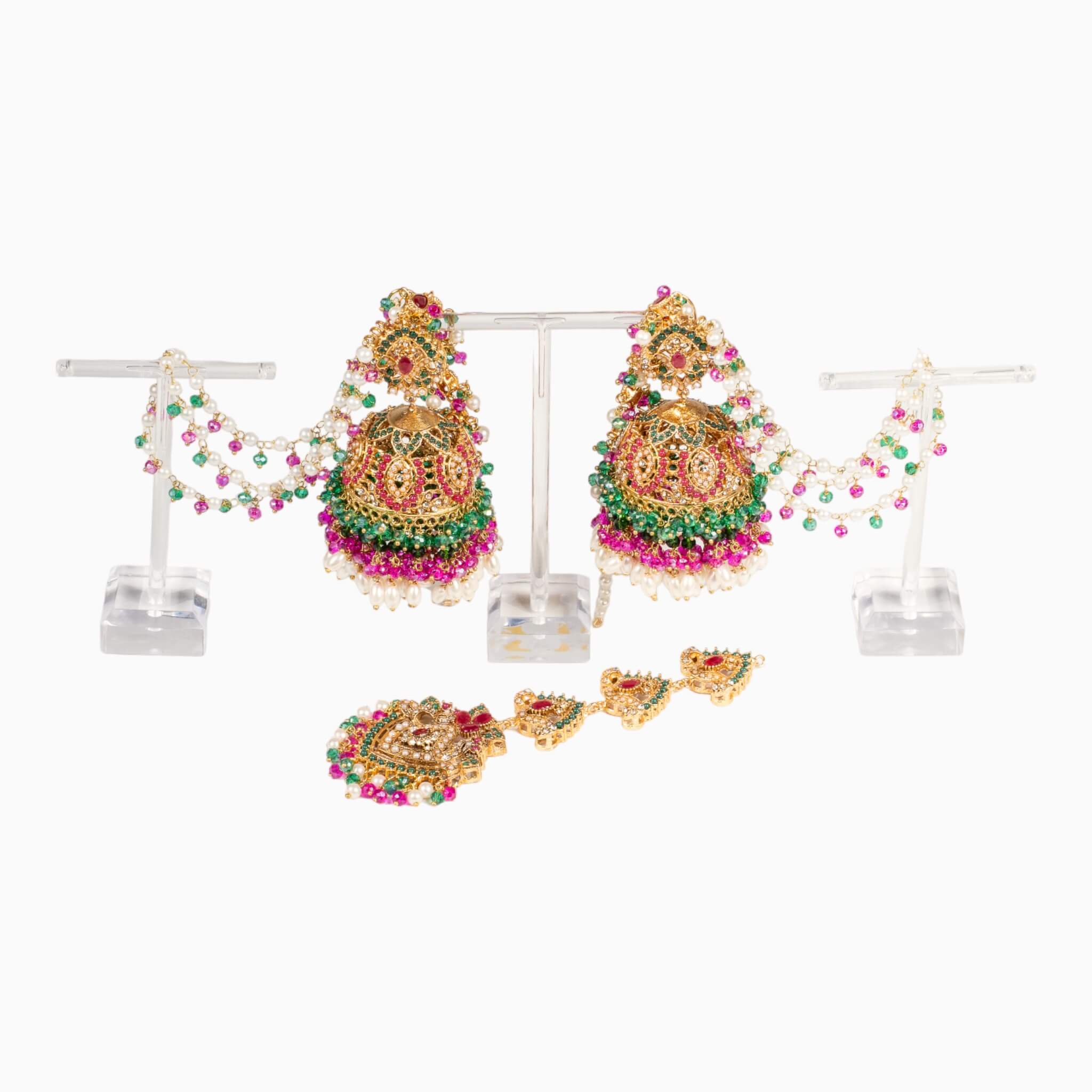 Veer Jhumka Earrings and Tikka Set