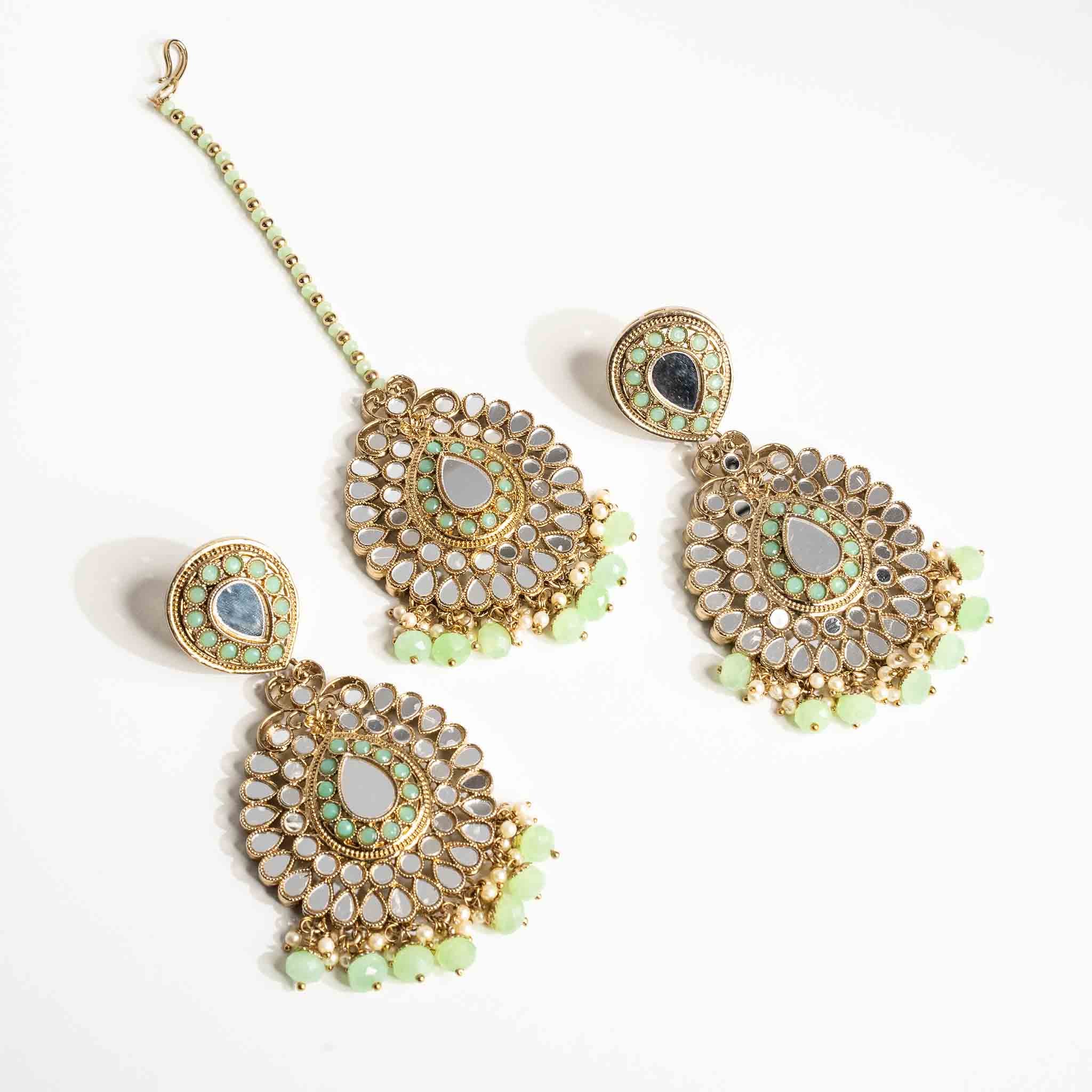 Geet Earrings and Tikka Set