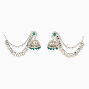 Mirror Jhumkie Earrings with Chain