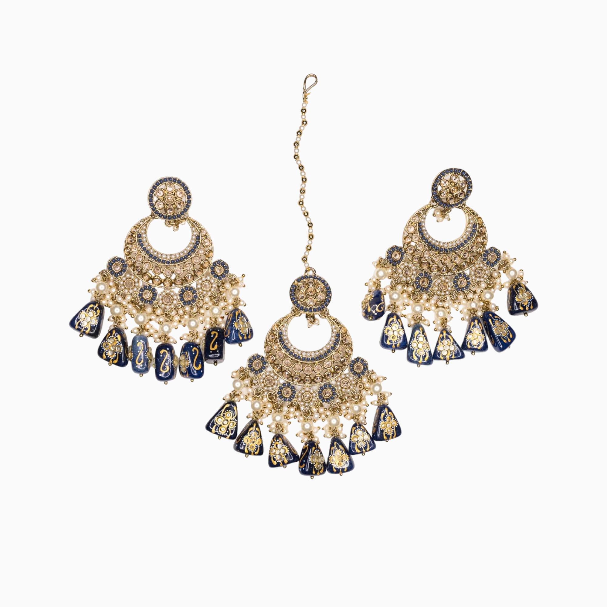 Rani Color Oxidised Earrings Tikka Set (GSMTE102RNI)