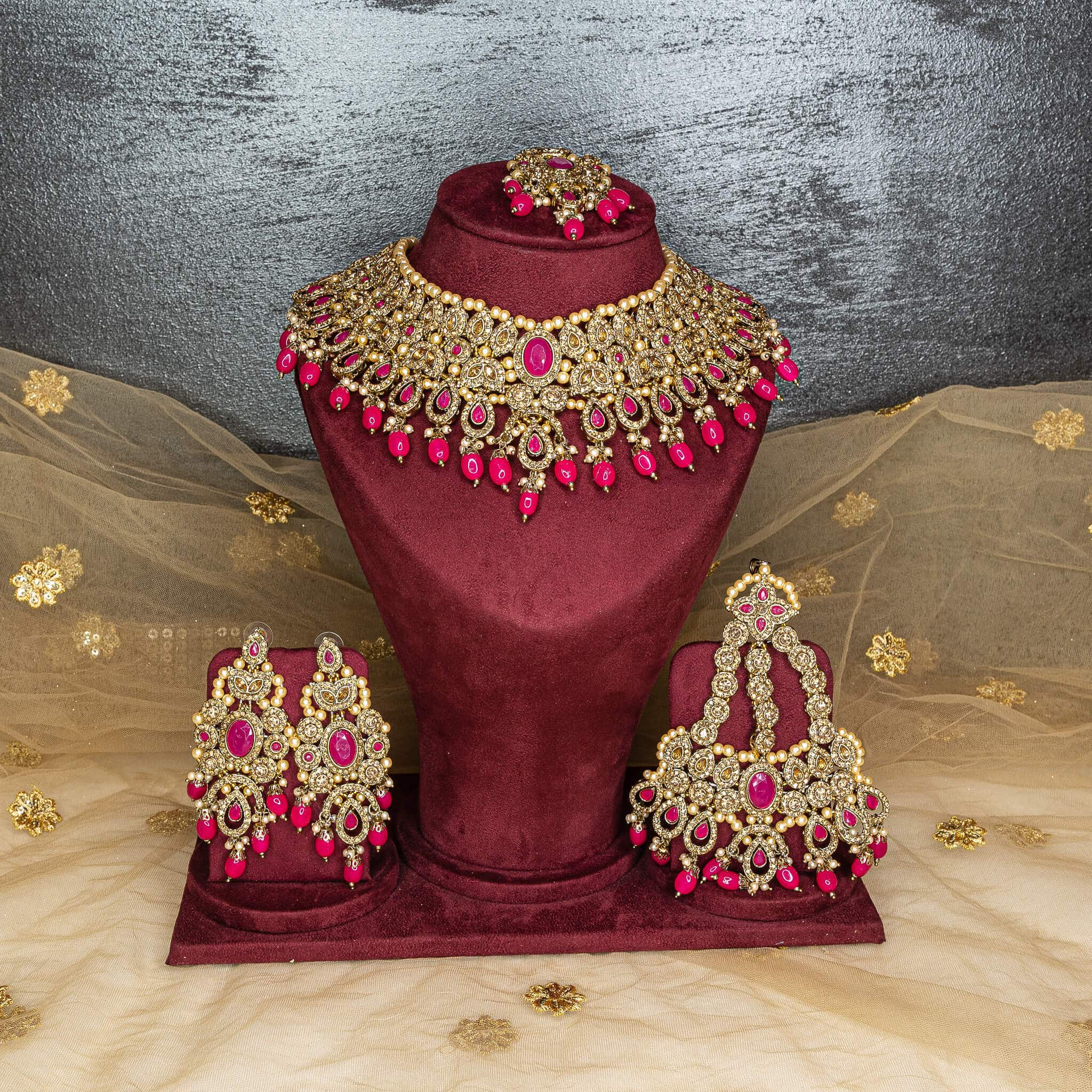 Meena Bridal Set - Hot Pink - MAHARANI