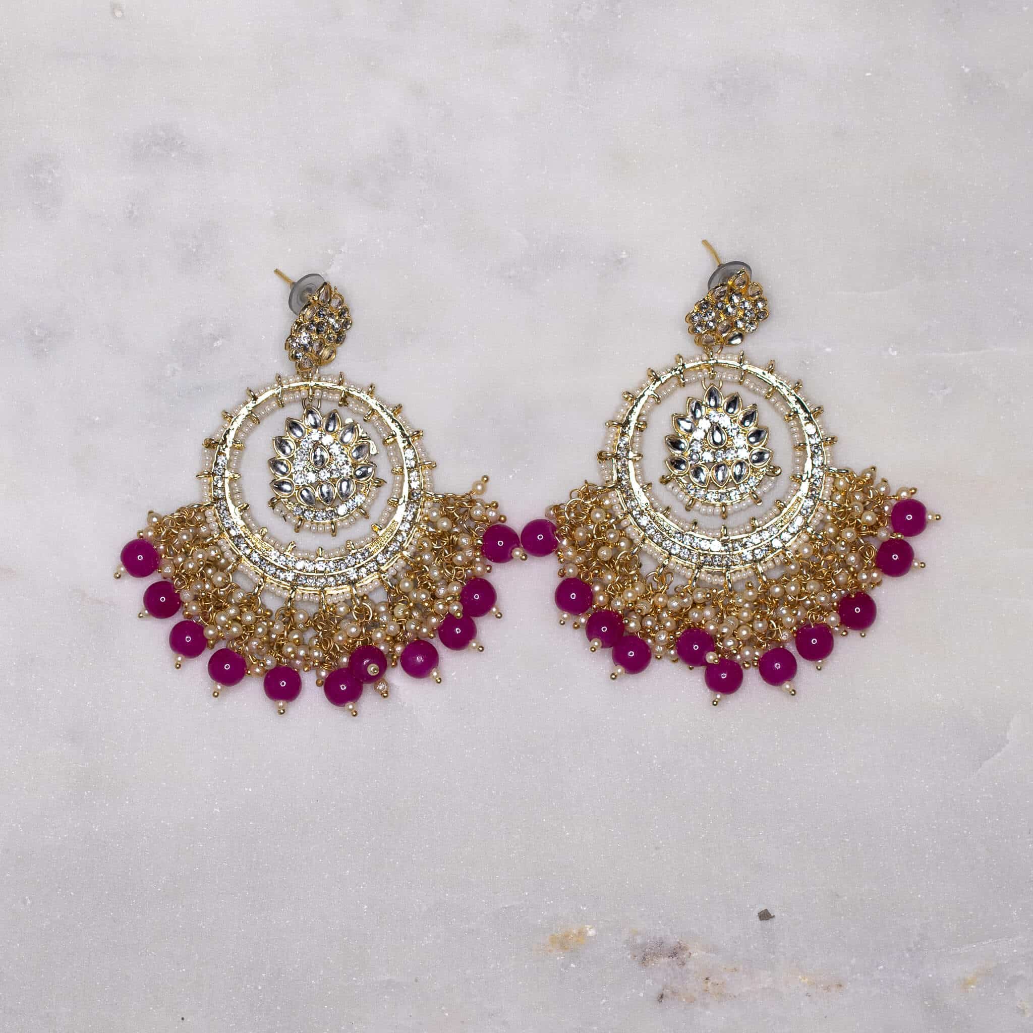 Noor Earrings - Hot Pink - MAHARANI
