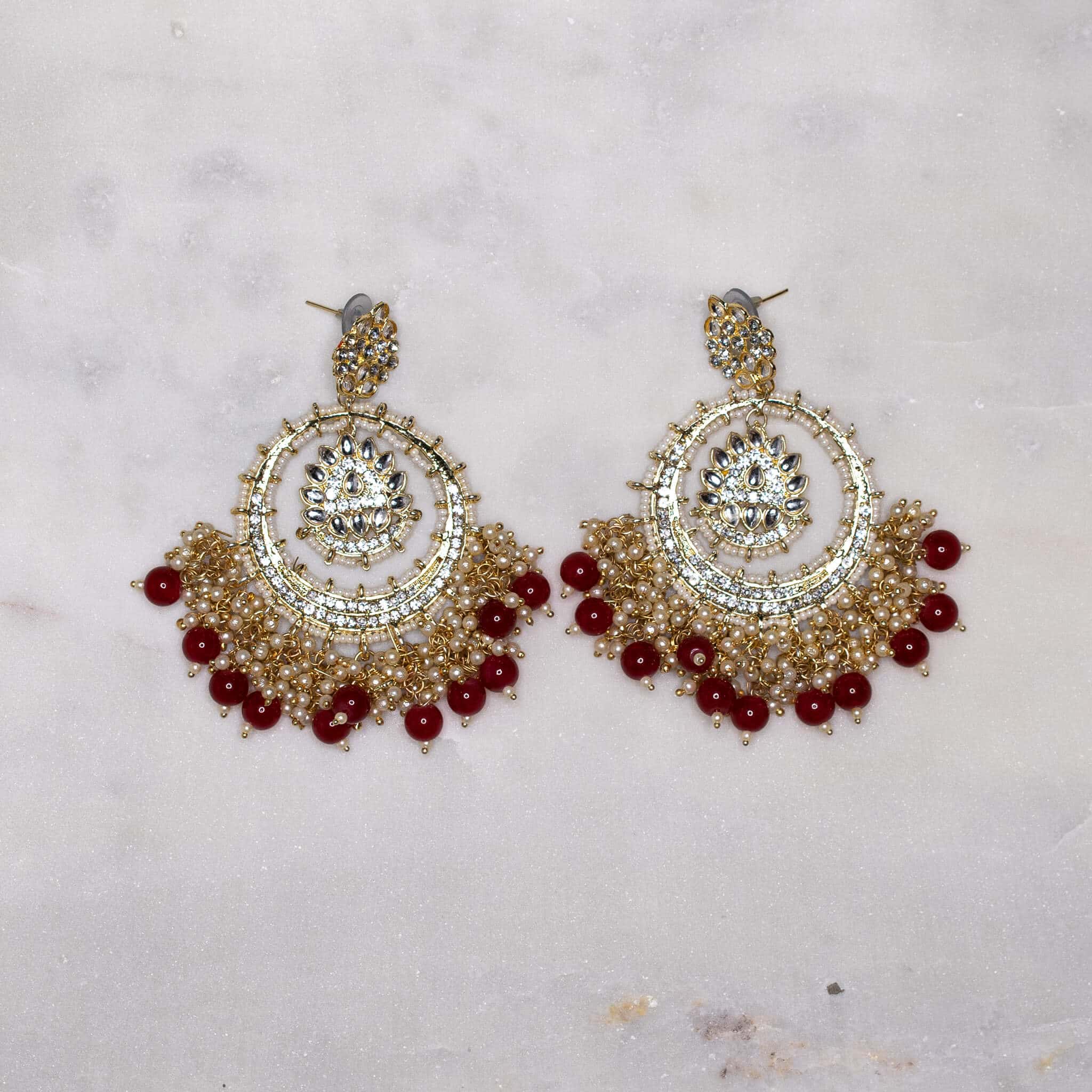 Noor Earrings - Red - MAHARANI